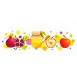 set of shana tova traditional food icons vector image vector image