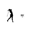 abstract silhouette of a golf player on white vector image