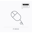 computer mouse icon pc control device sign vector image