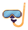 diving mask goggles with snorkel in cartoon style vector image