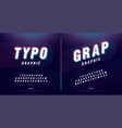 glitched alphabet font design headline typeface vector image vector image