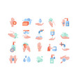 set personal hygiene and hand washing icons vector image