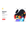 virtual reality web banner concept vector image vector image