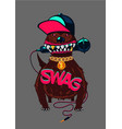 hip-hop poster with dog rap music swag culture vector image vector image