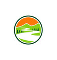 mountain lake nature icon logo vector image