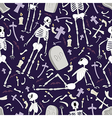 halloween skeletons pattern 02 vector image
