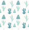 hand drawn cacti seamless repeat pattern vector image vector image