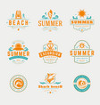 summer holidays labels or badges retro typography vector image
