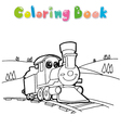 coloring book train vector image