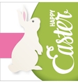 happy easter lettering greeting card with bunny vector image