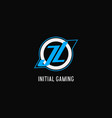 initial jl logo circle line creative esport team vector image