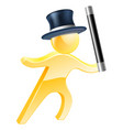 wand and top hat magician vector image vector image