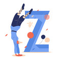 zui quan woman jumping and letter z isolated vector image vector image