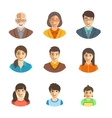 asian family happy faces flat avatars set vector image
