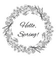 hand drawn spring floral wreath template vector image