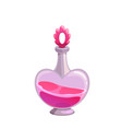 potion bottle icon pink magic elixir vial vector image vector image