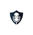 shield podcast logo icon design vector image
