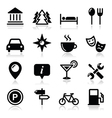 travel tourism icons set vector image vector image