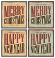 vintage style christmas tin signs - card vector image vector image