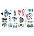 boho colorful set of tribal decorative elements vector image