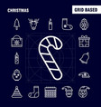 christmas line icons set for infographics mobile vector image