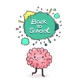 Cute cartoon brain Back to school background vector image
