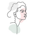 line art female character portrait minimalist vector image