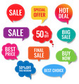 sale speech bubble set isolated white background vector image