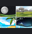 set of nature landscape vector image