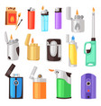 lighter cigarette-lighter with fire vector image