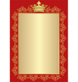 antique background with golden royal frame vector image