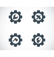 black tools in gear icons set vector image vector image