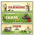 farm to table concept banners set vector image