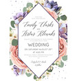 wedding floral invite save the date card design vector image