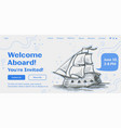 welcome aboard you are invited website pages vector image