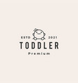 toddler baby outline hipster vintage logo icon vector image