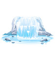 frozen waterfall in front view isolated vector image vector image