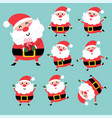 happy santa character design set vector image
