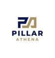 creative modern bold initial letter pa logo design vector image vector image