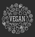 fruits icons frame in a circular shape vector image