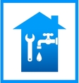 icon with water tap and wrench vector image vector image