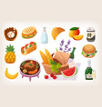 set of summer picnic party images vector image vector image