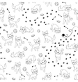 cartoon cats seamless pattern vector image