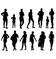collection of silhouettes people vector image