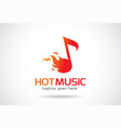hot music logo template design emblem vector image vector image