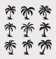 palm trees tree icon set isolated vector image