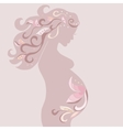 pregnant woman with vintage ornament in pink color vector image