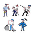 cleaner cartoon set vector image