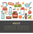 fitness food poster of sports healthy diet vector image