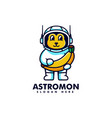logo astronaut monkey mascot cartoon style vector image vector image